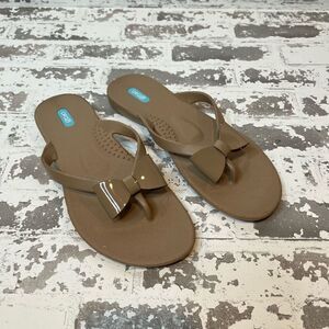 Oka•B | women rubber flip flop sandals with bow